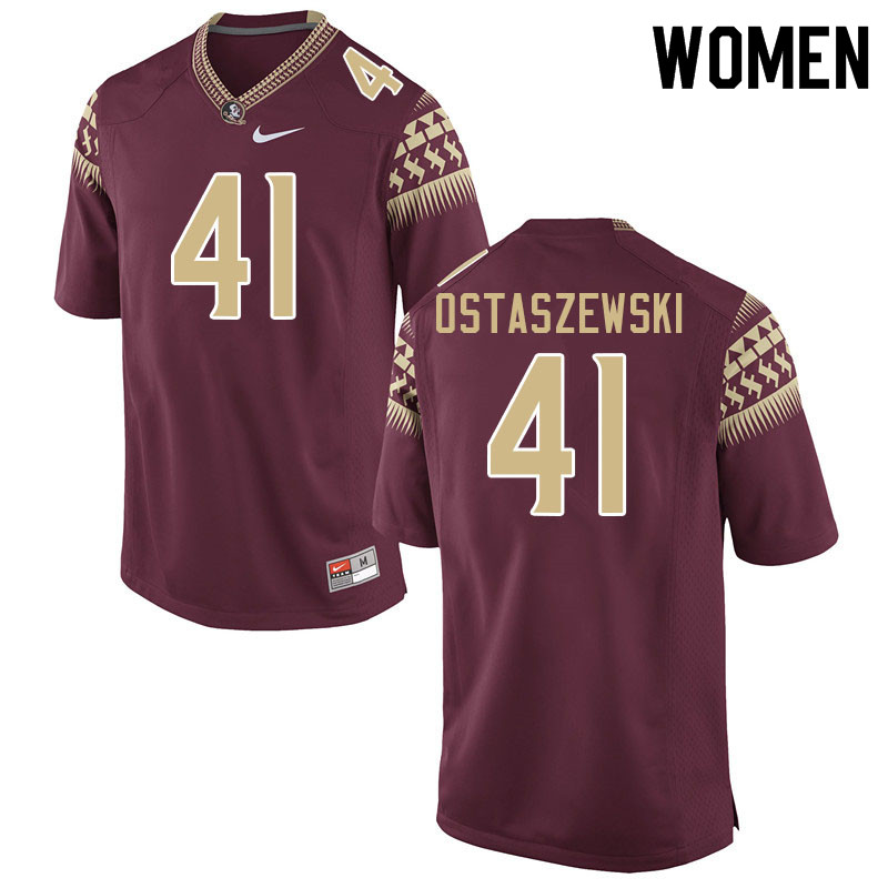 Women #41 Ben Ostaszewski Florida State Seminoles College Football Jerseys Sale-Garnet